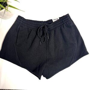 Victoria's Secret PINK IVY Fleece Curved Hem Shorts Black NEW With TAGS Size S